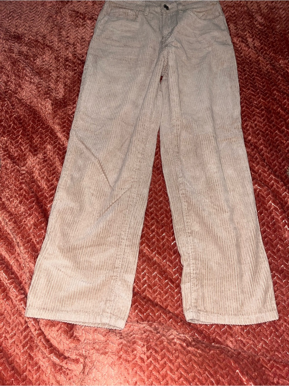 SO Kids Corduroy 100% cotton Wide-Leg Pants — Light Beige. Size 5/27W